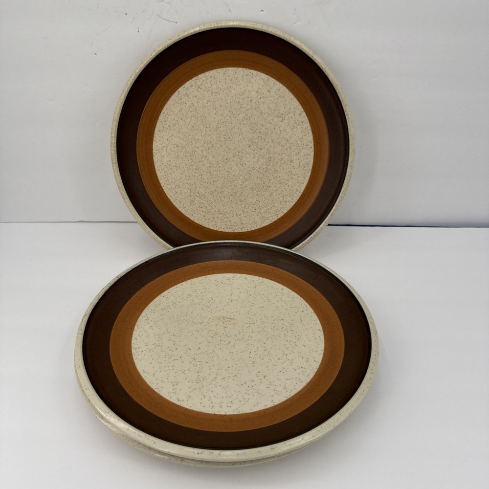 Vintage Imperial by W. Dalton "Mocha" Stoneware Dinner Plates – Set of 3 10.5"